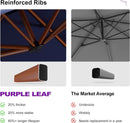 PURPLE LEAF 10ft Patio Umbrella Outdoor Square Umbrellas Large Cantilever Umbrella Windproof Offset Umbrellas Heavy Duty Sun Umbrella for Garden Deck Pool Patio, Navy Blue by GreenHaven Gardens