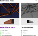 PURPLE LEAF 11ft Patio Umbrella Outdoor Square Umbrella Large Cantilever Umbrellas Windproof Offset Umbrellas Heavy Duty Sun Umbrella for Garden Deck Pool Patio, Navy Blue by GreenHaven Gardens