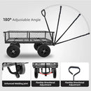 Heavy Duty 480 Lbs Capacity Mesh Steel Garden Cart Folding Utility Wagon with Removable Sides (Black) by GreenHaven Gardens