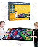 SUNLIN 2-in-1 Music Jam Mat, Music Learning Toy for Boys Girls 3-6, Drum Set + Piano Mat, Toddler Birthday Gift 3 4 5 6 Years, Record & Playback, Built-in Songs, 8 Instrument Sounds, Volume Control by TinyTreasures Baby Boutique