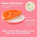 Omie® Easy Scoop Plates for Kids | Unique Design Helps Food Fall into the Spoon, Not on the Table | Made from Plants | 3 Plates + 2 Silicone Dividers | Pink by TinyTreasures Baby Boutique