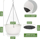 Dexceder 11.2 Inch Self Watering Hanging Planters Indoor Outdoor, Thickened Hanging Basket Flower Plant Pot (2 Pack, White) by CozyNest Decor