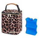 BreastMilk Cooler Bag with Ice Pack Fits 4 Baby Bottles Up to 9 Ounce, Baby Bottle Bag for Nursing Mom Daycare-Leopard Print by TinyTreasures Baby Boutique