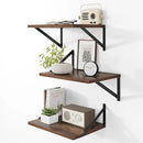 Heimlove Deep Floating Shelves for Wall, 12 Inch Deep Floating Shelves Set of 3, 16W x 12D Wood Wall Shelves, Wide Wood Shelves with Metal Bracket for Living Room, Kitchen, Office, Bedroom - Walnut by CozyNest Decor