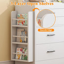 Bigbiglife Changing Table Dresser, Baby Nursery Dresser with 4 Drawers & 1 Cabinet & 3 Open Shelves Storage, Modern Diaper Changing Station for Children's Room, Changing Pad Included, White by TinyTreasures Baby Boutique