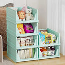 6 Pack Stackable Closet Storage Basket - Stackable Storage Bins, Multifunctional & Foldable Closet Organizer, Wardrobe Cupboard Space-Saving Hat Storage Drawer Organizer, Green by CozyNest Decor