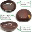 Handmade Decorative Bowl - Natural River Stone Pebble Artisan Crafted Serving Dish | 4-6 Inch Unique Decorative Tray for Home Centerpiece, Jewelry Holder (Deep Red) by CozyNest Decor