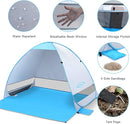 G4Free Large Pop up Beach Tent for 3-4 Person, UPF 50+ Automatic Sun Shelter Canopy Portable Outdoor Cabana Sun Umbrella by TinyTreasures Baby Boutique