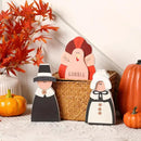 Amorita Fall Thanksgiving Decorations Wooden Turkey Pilgrim Couple Table Sign 3 Pcs Fall Thanksgiving Decor Standing Tabletop Sign Decor for Autumn Harvest - W by CozyNest Decor