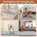 Baby Play Mat for Floor - 1.4" Thick Memory Foam Rug, 80"x80" Playpen Tummy Time Mat, Soft Velvet Nursery Rug, Large Padded Crawling Mat, Cushioned Pads for Playroom Toddlers, Infants, Yoga, Tatami by TinyTreasures Baby Boutique