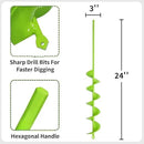 TCBWFY 3x24 Inch Auger Drill Bit for Planting,Easy Planter Garden Auger for Bulbs, Bedding Plants & Post Holes - Compatible with 3/8" Hex Drive by GreenHaven Gardens
