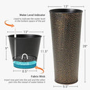 Worth Garden 2-Pack 28" H. Metal Planters with 2X Inside Pots - Hand-Hammered Texture Tall Narrow Cone Plant Pots - Large Handcrafted Bronze Flower Pot for Indoor Outdoor, Deck, Patio, Front Porch by CozyNest Decor