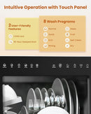 HAVA 2025 NEW Upgraded Countertop Dishwasher with Water Softener and Enhanced Energy Efficiency, Portable Dishwasher with 8 Wash Programs, Child Lock & Delayed Start Function, No Installation Needed by TinyTreasures Baby Boutique