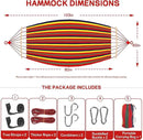 Durable Hammocks 660 Lbs Capacity, Camping Essentials Hiking Gear Accessories Max 2 X Tree Straps & Carabiners & Duckbilled Buckle & Thicker Rope & Portable Carrying Bag Included (red) by GreenHaven Gardens