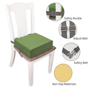 Toddler Booster Seat for Dining Table, PU Washable Double Safe Straps Non-Slip Bottom Booster Seat Dining Toddler, Portable Travel Increasing Cushion (Light Green) by TinyTreasures Baby Boutique