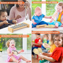 Kids Musical Instruments,100% Natural Wooden Music Percussion Toy Sets, 23 Pcs Tambourine Xylophone Toys for Kids, Girls Boys Preschool Education Early Learning Musical Toys with Bags by TinyTreasures Baby Boutique