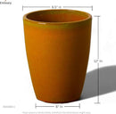 Emissary Bullet 9.5 in. Bright Orange Ceramic Round Planter (9.5 in. L x 9.5 in. W x 12 in. H) with Drainage Hole by CozyNest Decor
