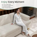 3 Pieces Corduroy Couch Set for Living Room, 3 Seater & Loveset*2 Cloud Sofa, Deep Seat Floor Couch for Bedroom, Futon Modern Sofa Bed, White Corduroy by CozyNest Decor