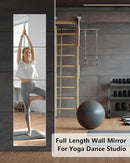 Full Length Wall Mirror Tiles, 12'' x 12'' x 4PCS, Acrylic Unbreakable Full Body Mirror for Bedroom Squares Shatterproof Mirror Sheets Wall Mounted for Home Gym Door Plexiglass Mirrors Safe for Kids by CozyNest Decor