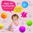 Baby Textured Multi Sensory Toys Massage Ball Gift Set BPA Free for Toddlers 1-3 Soft Balls Montessori Infant Baby Toys 6 to 12 Months 6 Pack by TinyTreasures Baby Boutique