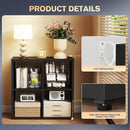 4 Cube Storage Organizer, Cubicle Open Back Decorative Book Shelf, 2-Tier Space Saving Storage Shelf Bookcase, Metal Display Shelf for Living Room,Office,Closet by CozyNest Decor