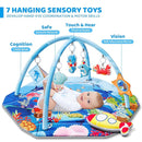 Baby Gym Play Mat, 8-in-1 Ocean Theme Tummy Time Mat & Ball Pit, Washable Baby Activity Play Mat for Visual, Hearing, Sensory, Motor Development, Baby Toys Gift for Toddler Infant 0-3-6-9-12-18 Months by TinyTreasures Baby Boutique