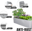 1 Pack 8x3x2FT Galvanized Raised Garden Bed Kit Oval Metal Ground Planter Box Outdoor Bottomless Planter Raised Beds for Vegetables Flowers Herbs Fruits, Gray by CozyNest Decor