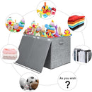 popoly 122L Large Toy Chest Box with Lid, Foldable Toy Storage Organizer Bin Boxes with Removable Divider for Kids, Boys, Girls, Nursery, Playroom, 26"x17" x17"(Linen Gray) by TinyTreasures Baby Boutique