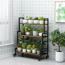 YIZAJIA Plant Stand Indoor 3 Tier Metal Board Outdoor Tiered Stands Shelf With wheel for Multiple Plants Potted Ladder Plant Holder Table Plant Pot Stand for Window Garden Balcony Living Room (3 by GreenHaven Gardens