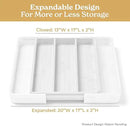 SMIRLY Silverware Drawer Organizer – Bamboo Kitchen Drawer Organizer, Adjustable Utensil Holder and Cutlery Tray, Drawer Dividers for Flatware and Kitchen Utensils by CozyNest Decor