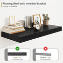 Heimlove Black Bathroom Shelves Floating Shelves for Wall Shelf Over Toilet Long Wall Mounted Modern Farmhouse,48 x 12 Shelves with Invisible Brackets for Living Room, Kitchen, Bedroom by CozyNest Decor