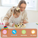 Joyreal Toddler Busy Board, Wooden Montessori Busy Board Sensory Board with LED Light Switch, Sensory Toys Baby Fidget Board Travel Toys for Toddler by TinyTreasures Baby Boutique