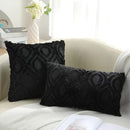 decorUhome Fall Throw Pillow Covers 26x26 Inch Set of 2, Soft Plush Decorative Faux Fur Black Solid Couch Pillow Covers, Accent Farmhouse Neutral Square Euro Pillow Cases for Sofa Bed Living Room by CozyNest Decor