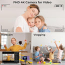 Digital Camera, FHD 4K 44MP Digital Camera, 16X Digital Zoom, Digital Point and Shoot Camera with 3-LED Fill Lights, 64GB SD Card, Compact Camera for Kids Teen Boys Girls, Purple by TinyTreasures Baby Boutique