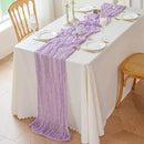 Sioloc 1 Pack Lilac Purple Lavender Cheesecloth Table Runner Fall Autumn Decor for Home 10ft Table Cloth for Tea Wedding Birthday Party Baby Bridal Shower Halloween Thanksgiving by CozyNest Decor