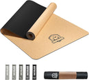 HAPBEAR Large Cork Yoga Mat - 72"x36" Wide Non-Slip for Home Workout, Yoga, Pilates & Stretching - 6mm Cushioned Support - Eco-Friendly & Durable - Bonus Resistance Bands & Carry Bag Included by TinyTreasures Baby Boutique
