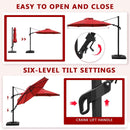 Abba Patio 10FT Vienna Offset Patio Umbrella Outdoor Cantilever Umbrella with 360° Rotation Design and Easy Tilt Adjustment UV 50+ Protection 8 Ribs for Backyard Garden Deck Pool Patio, Red by GreenHaven Gardens