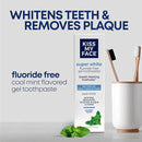 Kiss My Face Super White Toothpaste Gel, Cool Mint Flavor, Removes Plaque and Stains, Teeth Whitening Toothpaste, Fluoride Free, Vegan, 4.5 oz, 3 Pack by CozyNest Decor