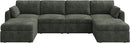 HONBAY Sectional Couch with Storage Seats, Modular Sectional Sofa with Storage Ottoman, U Shaped Sectional Couches for Living Room,Green by CozyNest Decor