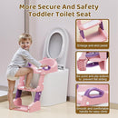 Potty Training Seat, 3-in-1 Toddler Toilet Seat with Step Stool Ladder, Splash Guard Anti-Slip Pad, Foldable Potty Chair with Soft Cushion for Toddler Kids Boys Girls by TinyTreasures Baby Boutique