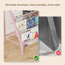 High-Transparent 4 Tier Kids Bookshelf, Sturdy Metal Large Size Book Rack Storage for Kids - Toddler Book Shelf Display for Nurasery, Playroom or Kids Room, Bookshelf Hold More Books - Pink by TinyTreasures Baby Boutique