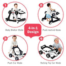 BABY JOY 4-in-1 Baby Walker, Foldable Activity Walker with Adjustable Height & Speed, Music, Lights, Anti-Rollover, Toddler Push Walker, Baby Walker with Wheels for Boys Girls 6-18 Months (White) by TinyTreasures Baby Boutique
