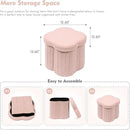 B FSOBEIIALEO Storage Ottoman Cube, Flowers Shaped Ottomans with Storage Foot Stool Footrest for Lving Room, Boucle Ottoman Seat for Dorm Room,Faux Teddy Fur, Pink 12.6"x12.6"x12.6" by CozyNest Decor