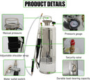 1.5 Gallon Stainless Steel Sprayer Hand Pump Sprayer with Pressure Gauge Safety Valve Adjustable Nozzle for Gardening Lawn and Cleaning by GreenHaven Gardens