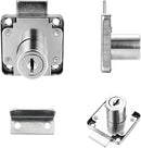 4 Pack Cabinet Drawer Locks with Keys, Keyed Alike Furniture Locker Lock, 3/4" 20mm Cylinder Cam Drawer Locks Chrome-Finish Zinc Alloy, Security cam Drawer Lock for Wardrobe Dresser Mailbox by TinyTreasures Baby Boutique