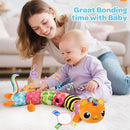 Baby Toys 0-6 6-12 Months, Sensory Musical Animal Stuffed Toy for Infant 0-3 3-6 Months, Tummy Time Toys with Mirror Crinkle Rattle, Plush Unicorn Cat Toy Gifts for 0 1 2 3 4 5 6+ Months Boys Girls by TinyTreasures Baby Boutique