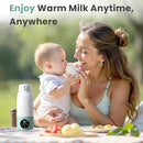Portable Milk Warmer for Travel, 17oz Large Capacity Bottle, Fast Breastmilk Water Warmer On The Go with LCD Display, 98-158°F Temperature Adjustment, for Vehicle, Car, Airplane Journey by TinyTreasures Baby Boutique