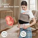 Baby Wrap Carrier, Lightweight Baby Wearing Wraps for Newborn and Infant, Soft Swaddle Holder Carrier, Cozy Baby Sling 7-35 lbs Black+Brown by TinyTreasures Baby Boutique