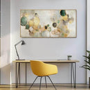 Gold Circle Modern Artwork Framed Abstract Wall Art Green Canvas Decor 24"x48" Wall Decorations for Bedroom Living Room Kitchen by CozyNest Decor