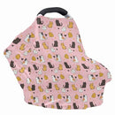 Binienty Baby Car Seat Covers - Cartoon Kitten Infant Carseat Canopy Multi-use Stretch Nursing Cover for Breastfeeding by TinyTreasures Baby Boutique